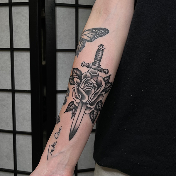 Rose & Dagger Tattoo